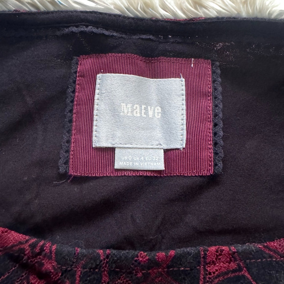 Anthropologie Maeve Elorn Black and Red Lace Dress - Picture 6 of 6